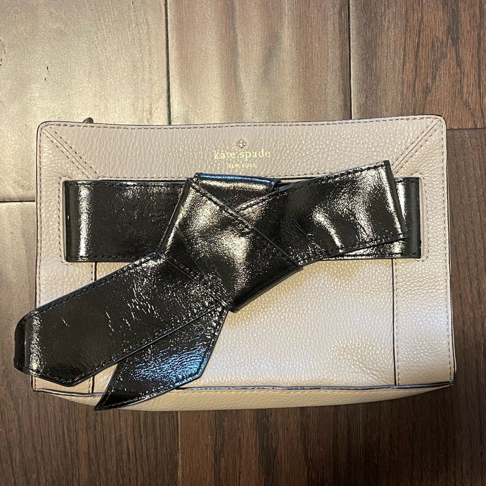Kate Spade Black and Cream Bow Clutch